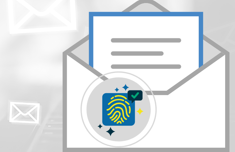 Illustration of an envelope with a thumbprint